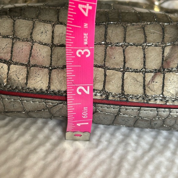 Hammitt leather silver metallic reptile crossbody bag zip closure - Picture 10 of 13